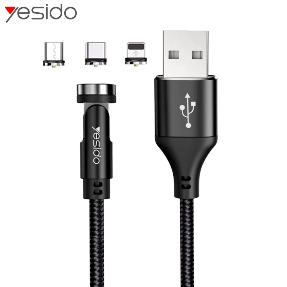 Cavo Multidati Yesido CA68 USB a Type-C, Lightning & MicroUSB Magnetico 540° (3 in 1)