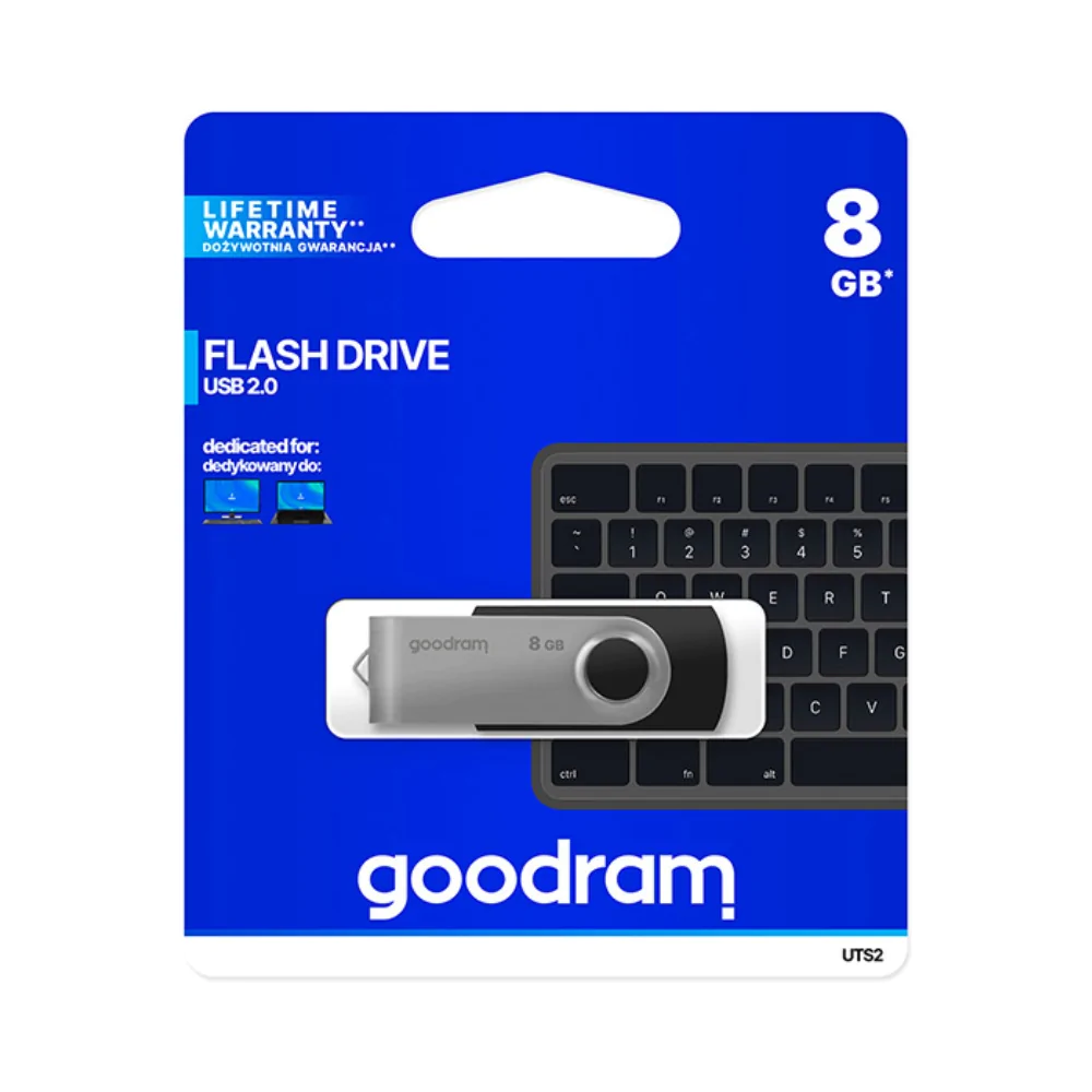 Chiave USB Goodram Flash Drive 2.0 8GB Nero