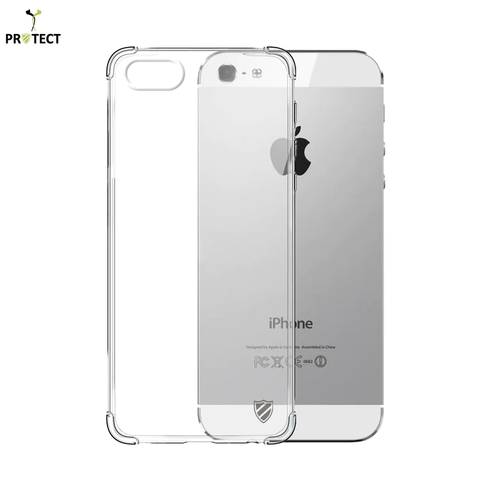 Confezione da 10 Custodie in Silicone Rinforzato PROTECT per Apple iPhone 5 / iPhone 5S/iPhone SE (1er Gen) Bulk Trasparente