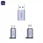 Adattatore Wiwu Wi-C031 Concisa (Pack Type-C a USB, Micro & Lightning) Grigio