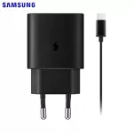 Caricabatterie di Tipo C Samsung EP-TA800XBEGWW PD 25W Wall Fast with Cable Type-C to Type-C Nero