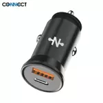 Caricabatterie per Accendisigari CONNECT MC-CV30W01 33W (Type-C PD + USB QC3.0) Nero