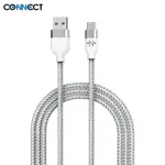 Cavo dati da USB a Tipo-C CONNECT Nylon intrecciato 1m Bianco
