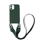 Custodia in Silicone con Tracolla Apple iPhone 12 Mini (#9) Verde Scuro